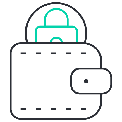 Icône d'un portefeuille avec la tête et les épaules d'une personne visible icône sirix.
