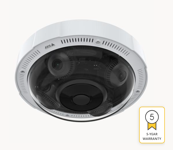 Caméra de surveillance AXIS avec plusieurs objectifs.