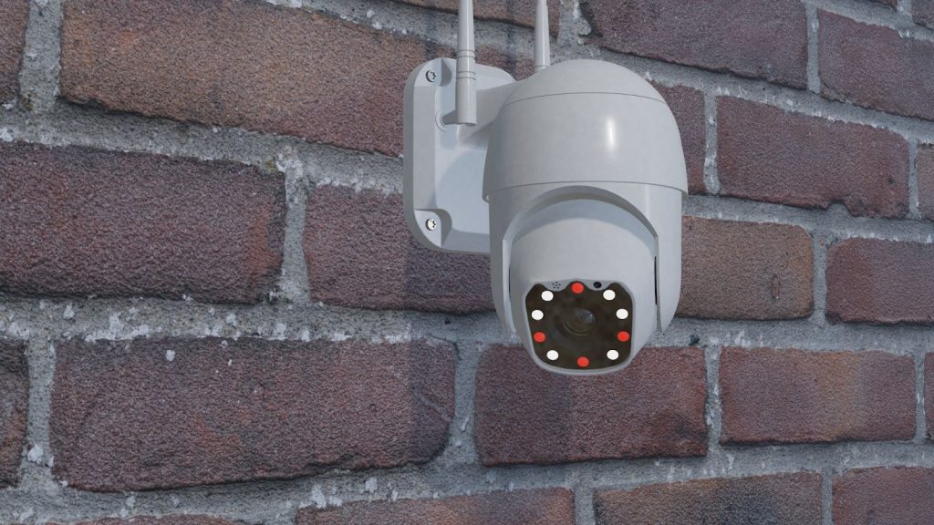 Caméra PTZ dans le mur.