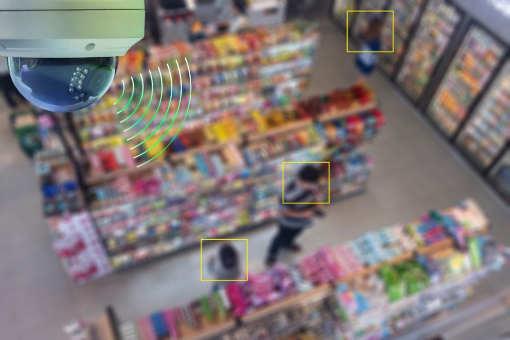 Ai based video analytics detects people and annoying activities.