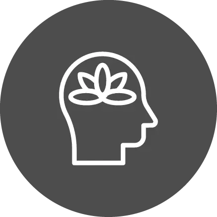 Cerveau avec feuilles icône sirix.