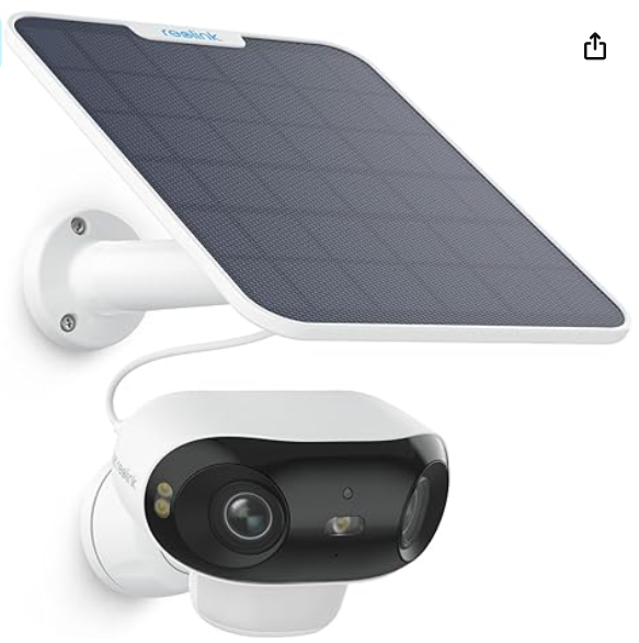 Caméra de sécurité solaire murale moderne avec un grand panneau.