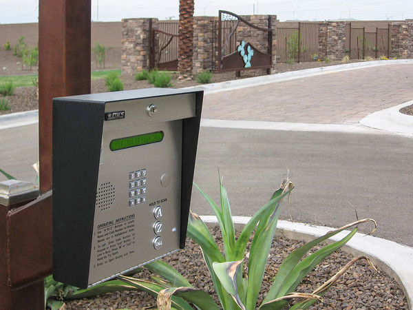 Keypad access control system at a gated community.