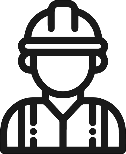 Icône d'un travailleur de la construction pour un système de sécurité