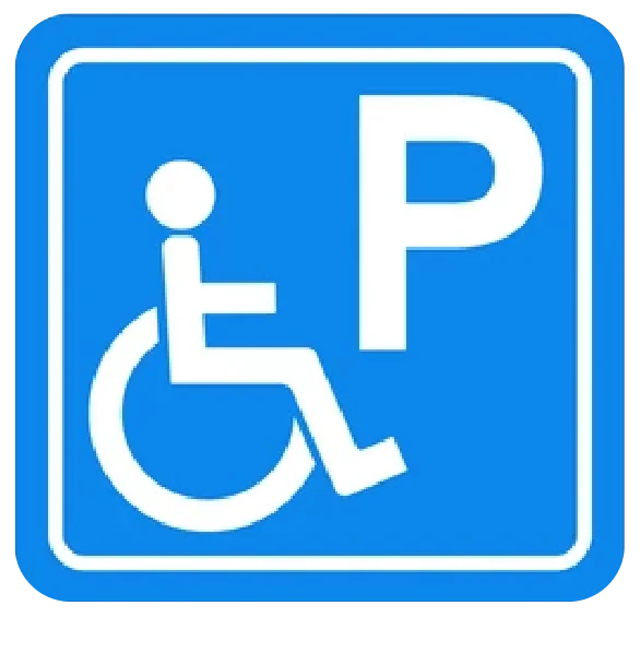 Place de parking pour les personnes handicapées.