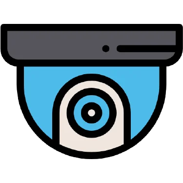 Icône de la caméra de sécurité Aktivesense pour la surveillance des sites.