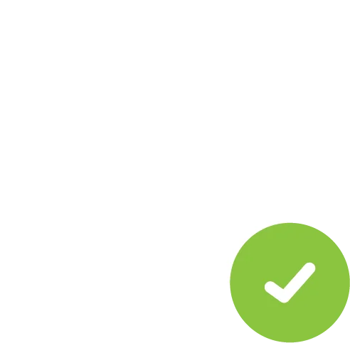 Icône de coche verte pour les vérifications horaires du système Aktivesense.