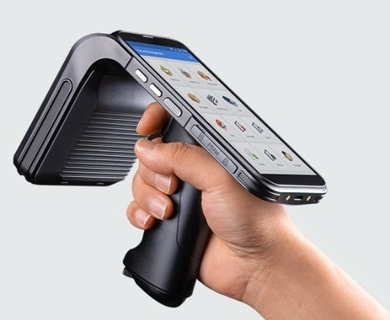Handheld RFID scanner used to track stock and prevent inventory shrinkage in real-time