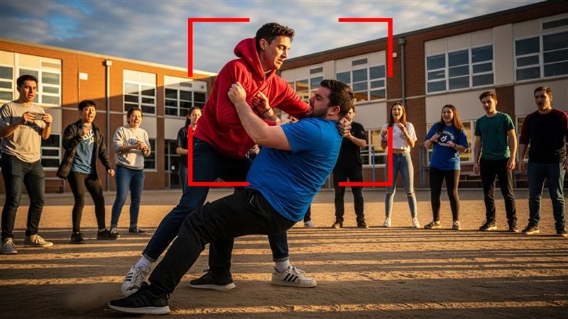 Système de surveillance par IA détectant les personnes lors d'un événement en plein air.